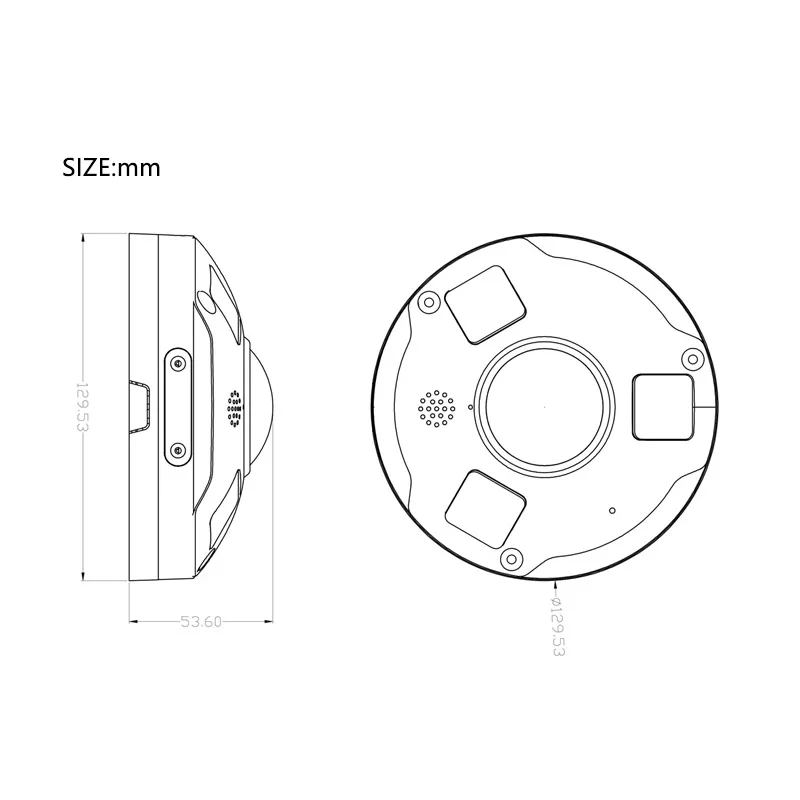 Full HD 360 Fisheye IP Security Camera 5mp with Built in Microphone and Speaker Optional Network Cameras interior