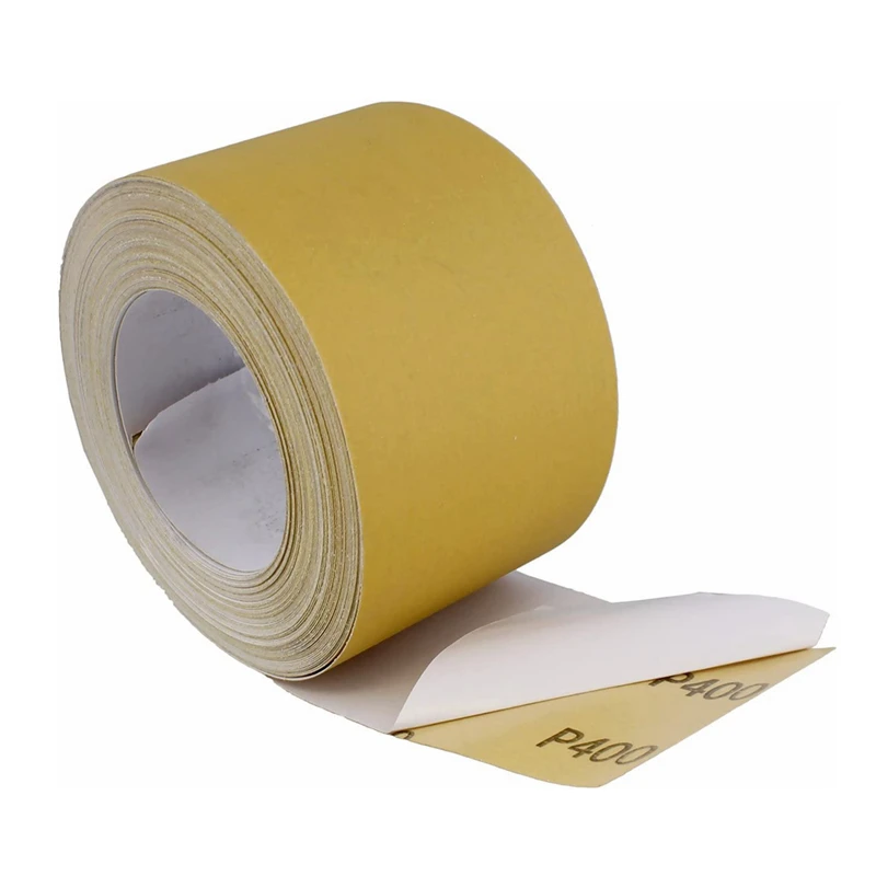 PexCraft Polishing Car Yellow Gold Aluminum Oxide Adhesive Sticky Back 80 Grit Psa Sandpaper Disc Sanding Paper Roll