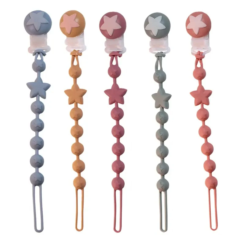 Customized Color Food Grade Silicone Baby Pacifier Wholesale Pacifier Clip Chain High-quality Baby Silicone Teether Chain