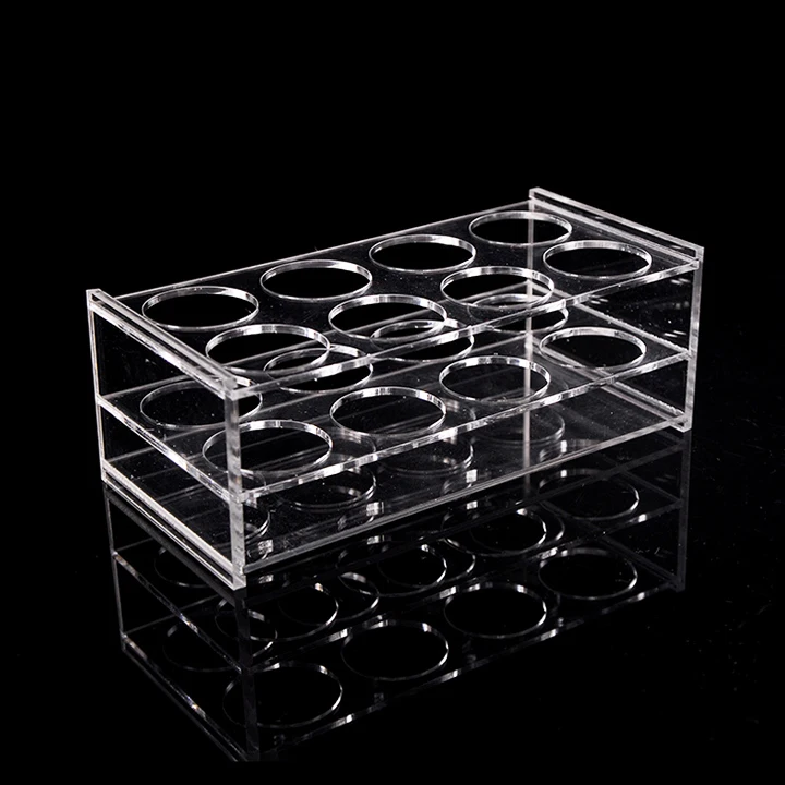 Laboratory clear acrylic display test tube stand holder