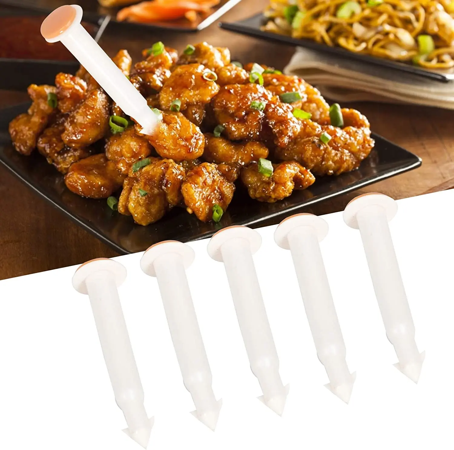 20Pcs Poultry Thermometer Roasted Chicken Disposable Temperature Meter for Cooking Turkey Chicken Beef Cooking Meat Pop Up timer