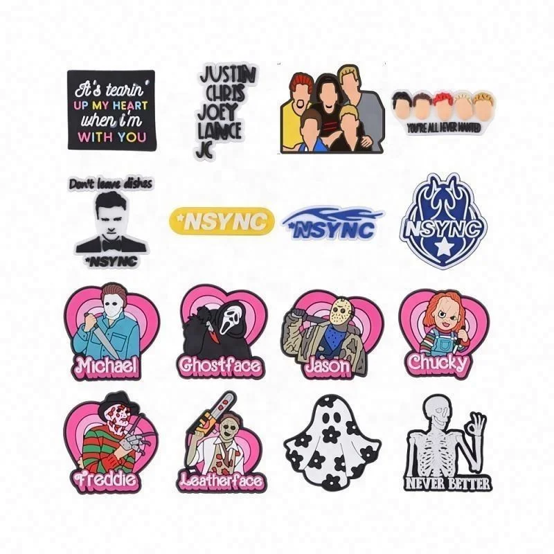 Anime custom Halloween Horror Sally Jack Killer scream The Nightmare Before Christmas Cartoon clog Charms Pvc Decoration Buckle