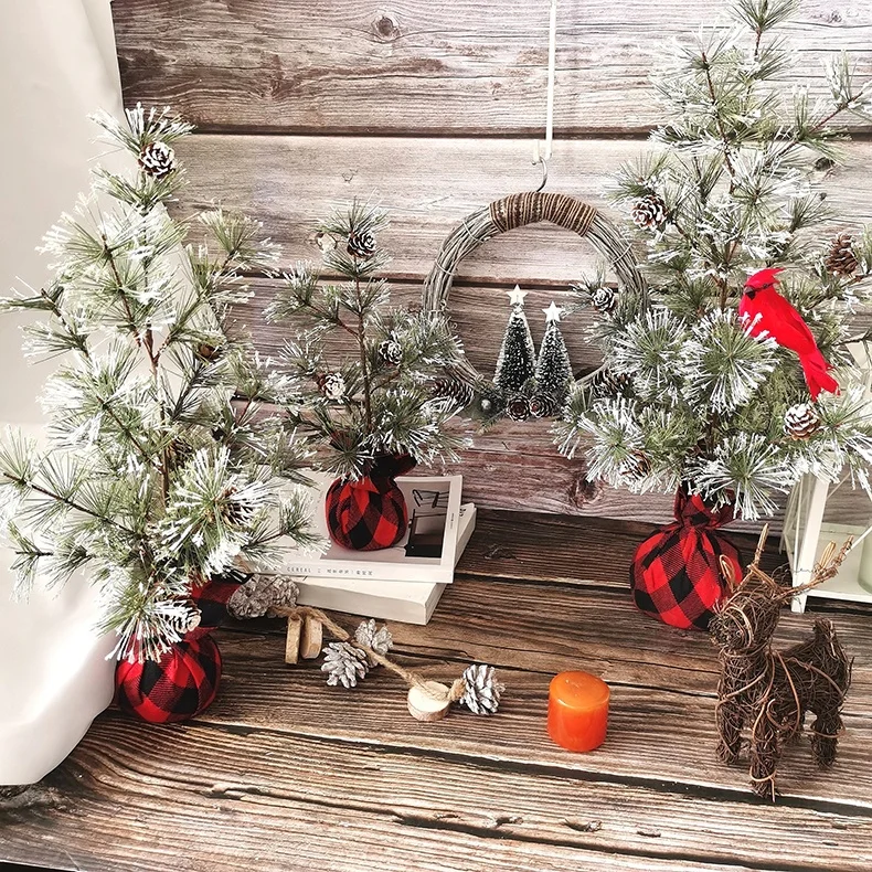 Рождественские украшения, маленькие пластиковые иглы из искусственной сосны, украшение для рождественской елки