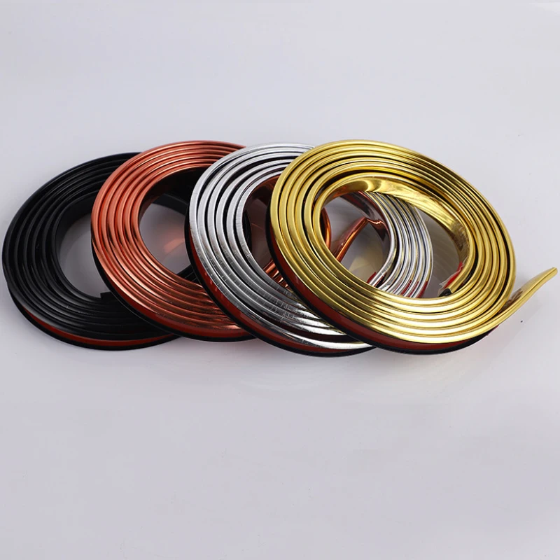 14.167 Wholesale 3M Furniture Decorative Plastic Strips Decorative Sofa Strip Trim Chrome Golden Silver PVC Edge Banding Tape