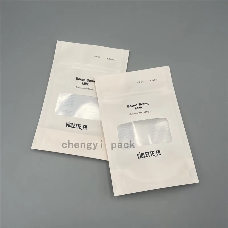 Custom Printed Recyclable Plastic PE/PE Stand Up Pouches Food  Eco Doypack Packaging Bags With Zipper