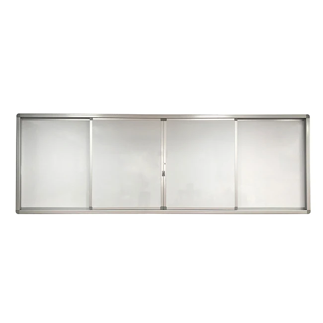 OEM size low MOQ training school teaching furniture magnetic sliding 4pcs panel whiteboard green board for electrical board use