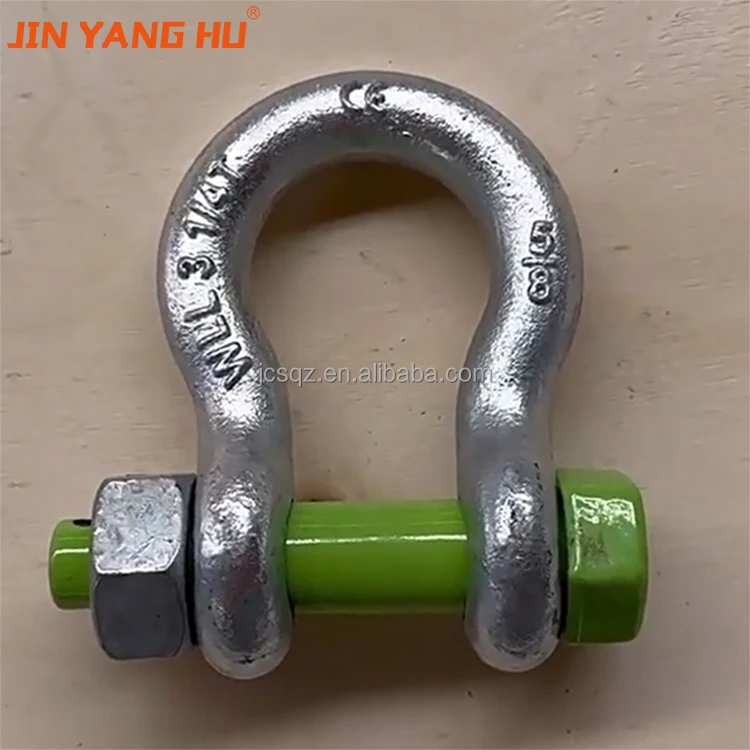 JIN YANG HU US standard type G2130 bow shackle lift with nut anchor shackle Galvanized