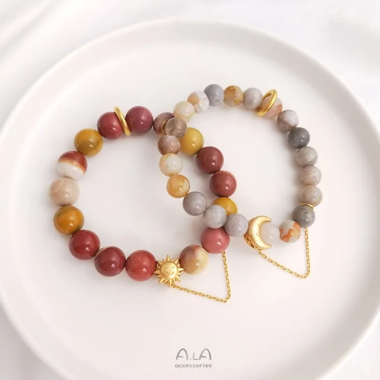 Модные браслеты аксессуары Луна солнце большое отверстие Бисер подвеска Цепочка Сделай Сам бисер браслет разделитель