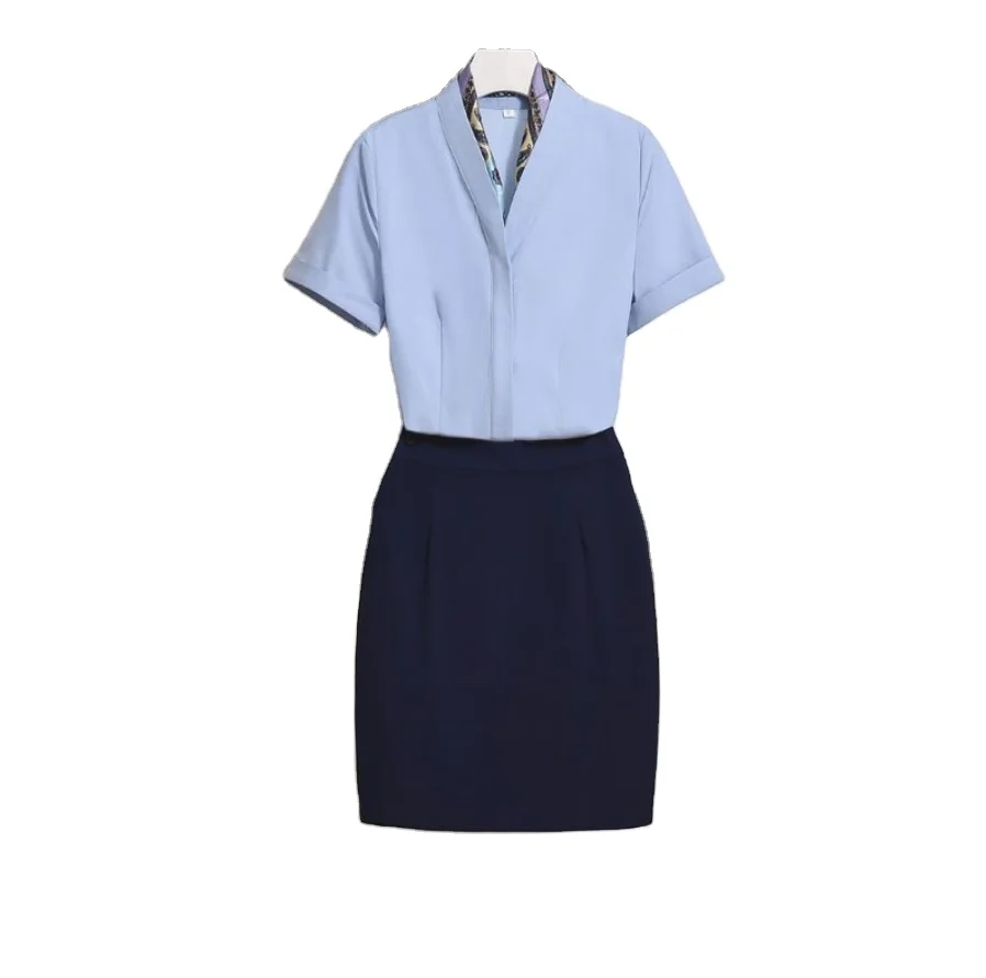 OEM Stewardess Costume Supplier Custom 2023 Airline Women Men Flight Attendant Uniforms Sets