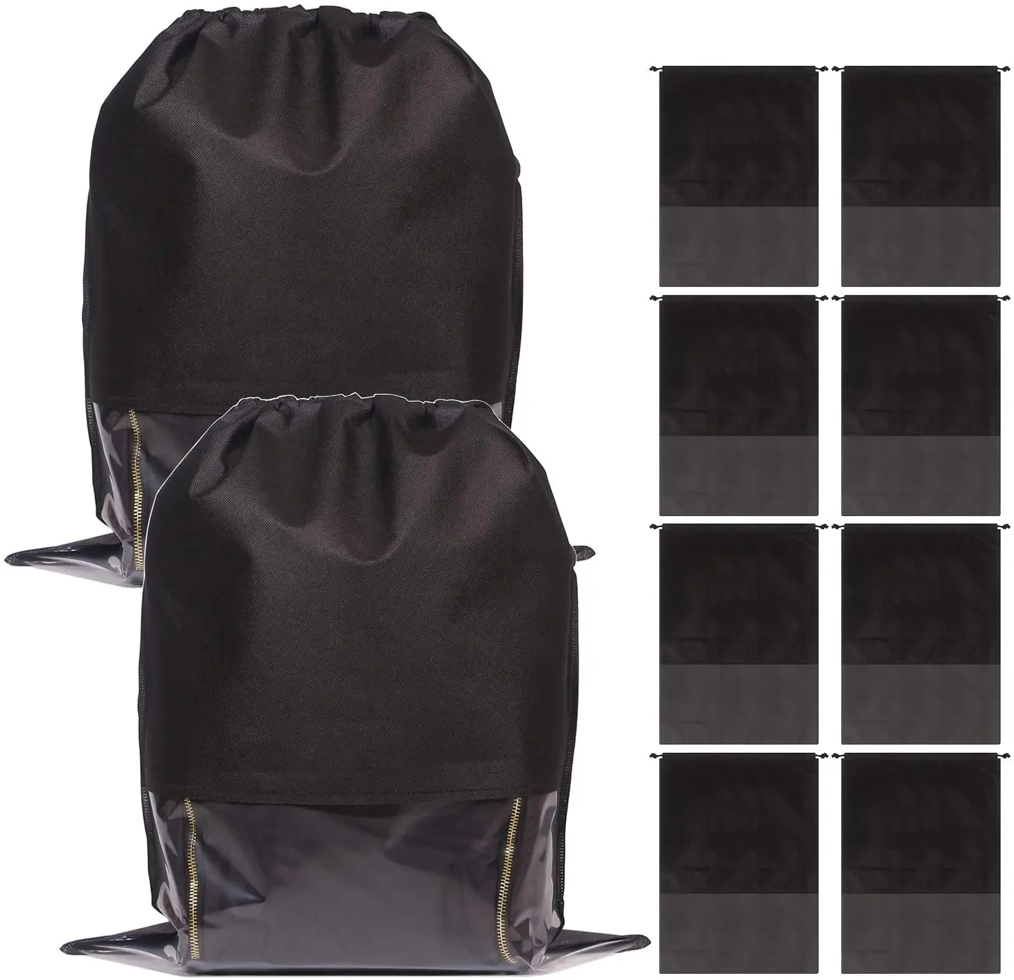 Custom Logo Printed Gift Non Woven Bag Double String Shopping Bag Shoe Handbag Jewelry Packaging Non-woven Drawstring Dust Bag