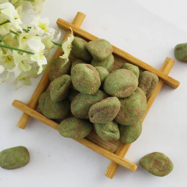 Арахис с покрытием васаби, закуски плоской формы