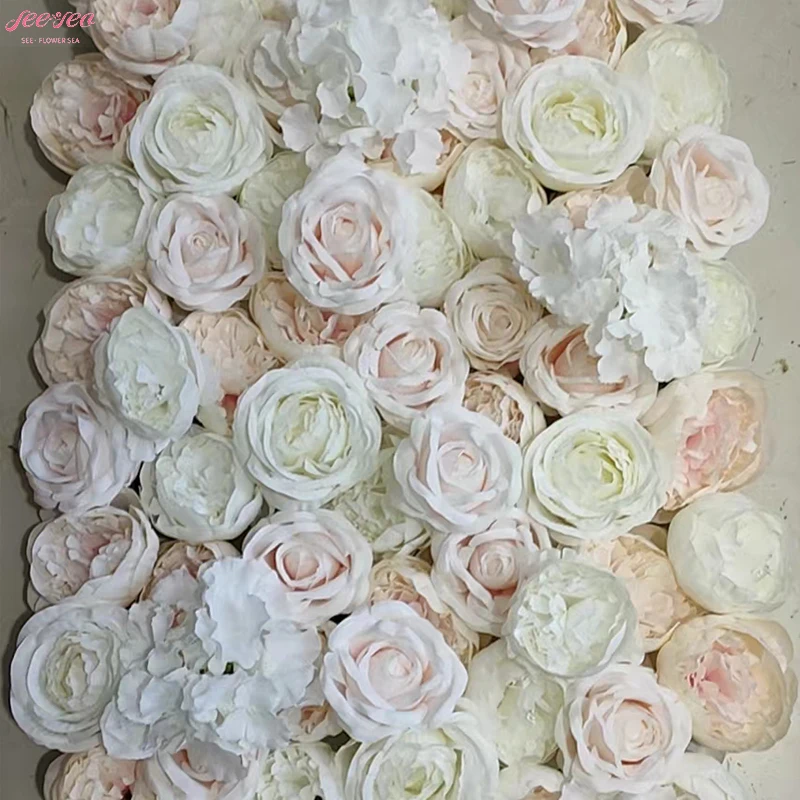 2024 New Product Ideas Wedding Rose Flower Wall Backdrop Artificial Flowers House Party Event Stage Background Decoration.