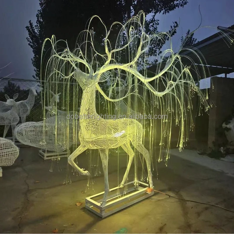 Christmas lighting optical fiber Sika deer lighting 3D motif  light  Manufacturers direct sales outdoor  park/Commercial Plaza