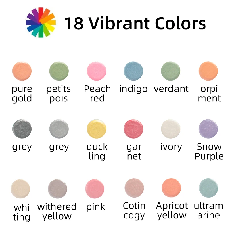 Signature Metallic Watercolor Set, 18 Piece Pearl Paint, Perfect for Wall, Paper, Canvas, and Wood Painting