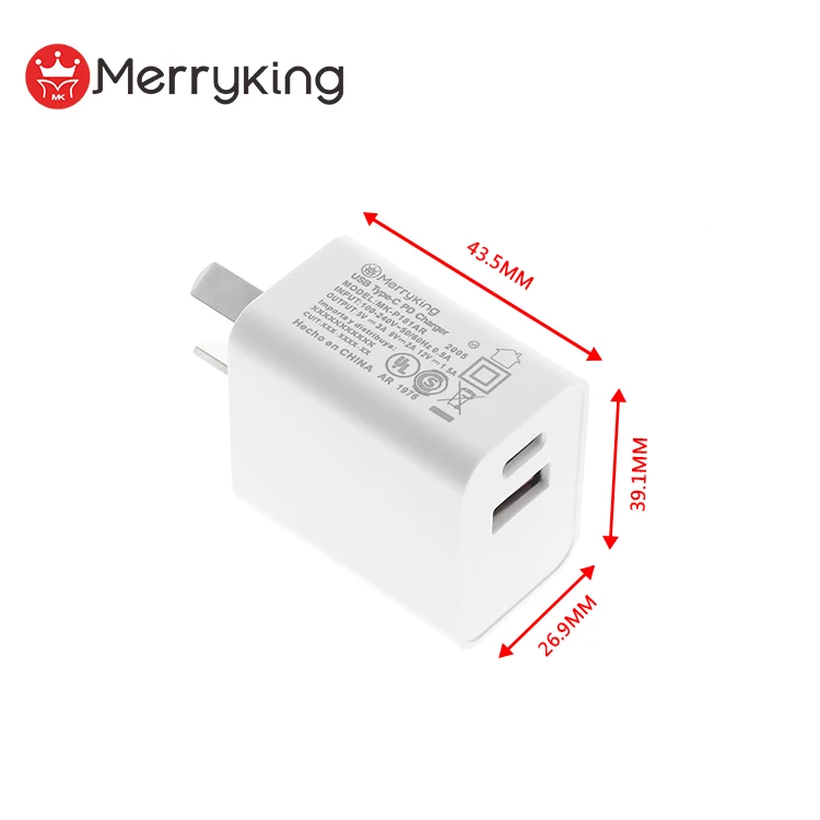 
2020 AR/EU/US/UK plug New wall charger 18W USB C PD charger QC 3.0 fast wall usb adapter 