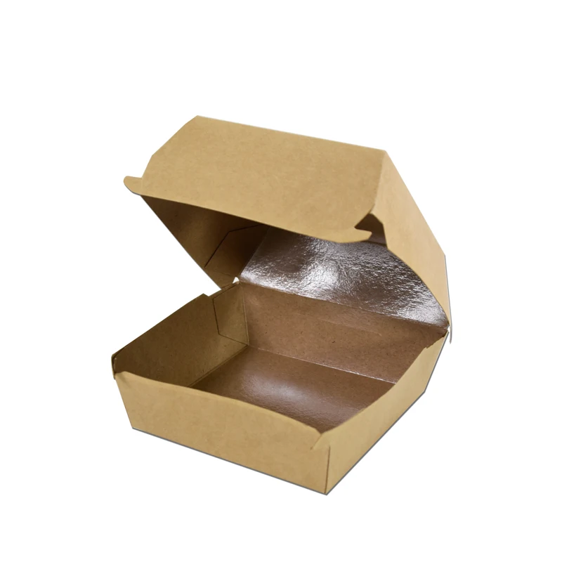 
2021 factory direct sales custom kraft paper box disposable oil-proof fast food lunch Hambuger paper box 