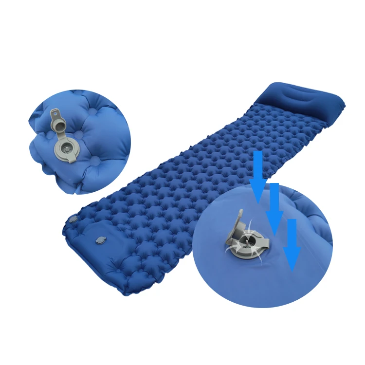 Hand Press Pump Sleeping Pad , Inflatable Air Camping Pad With Built-in Foot Pump