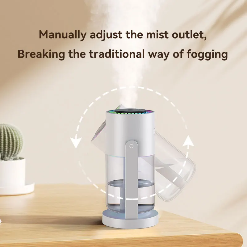 2025 New Design Portable Colorful Light Mini Spray Mist H2o Air Humidifiers Portable Usb Ultrasonic Shake Head Car Humidifier