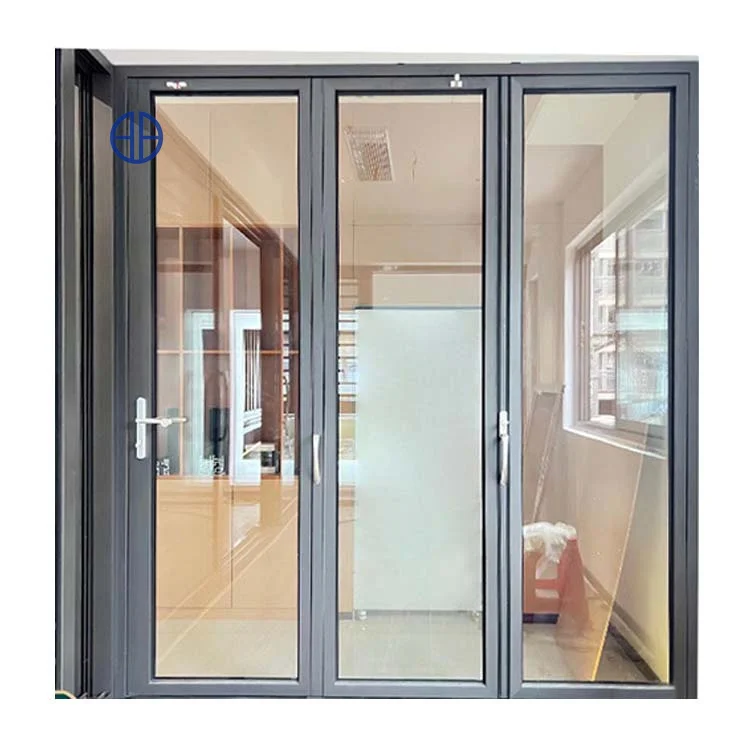 Customized waterproof aluminum folding doors tempered glass bifold patio door