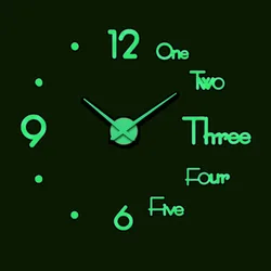 Wholesale 2022 Hot Quartz Acrylic Sticker Night Light Luminous Cheap Large DIY 3d Digital Home Decorative Modern Wall Clocks