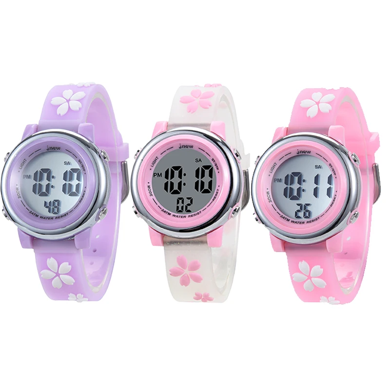 Own brand JNEW sakura Calendars digital alarm clock kids watches for boys waterproof digital watches for kids watches cartoon