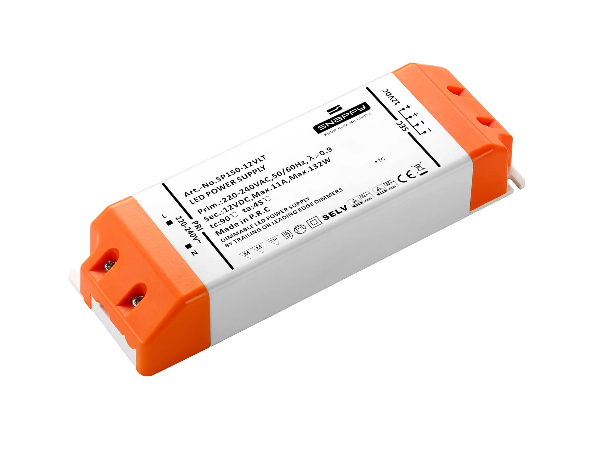 Triac Dimmable Constant Voltage LED Manufacturer LED Driver SP150-VLT Input Voltage 200-240VAC 150W 12V/24V LED Lighting 48-150W