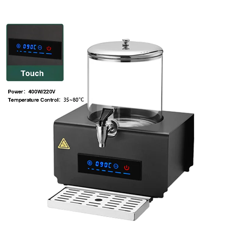 5L Single Head Electric Heated Juice Cauldron Touch Temperature Control High Borosilicate Glass Beverage Dispenser With Faucet