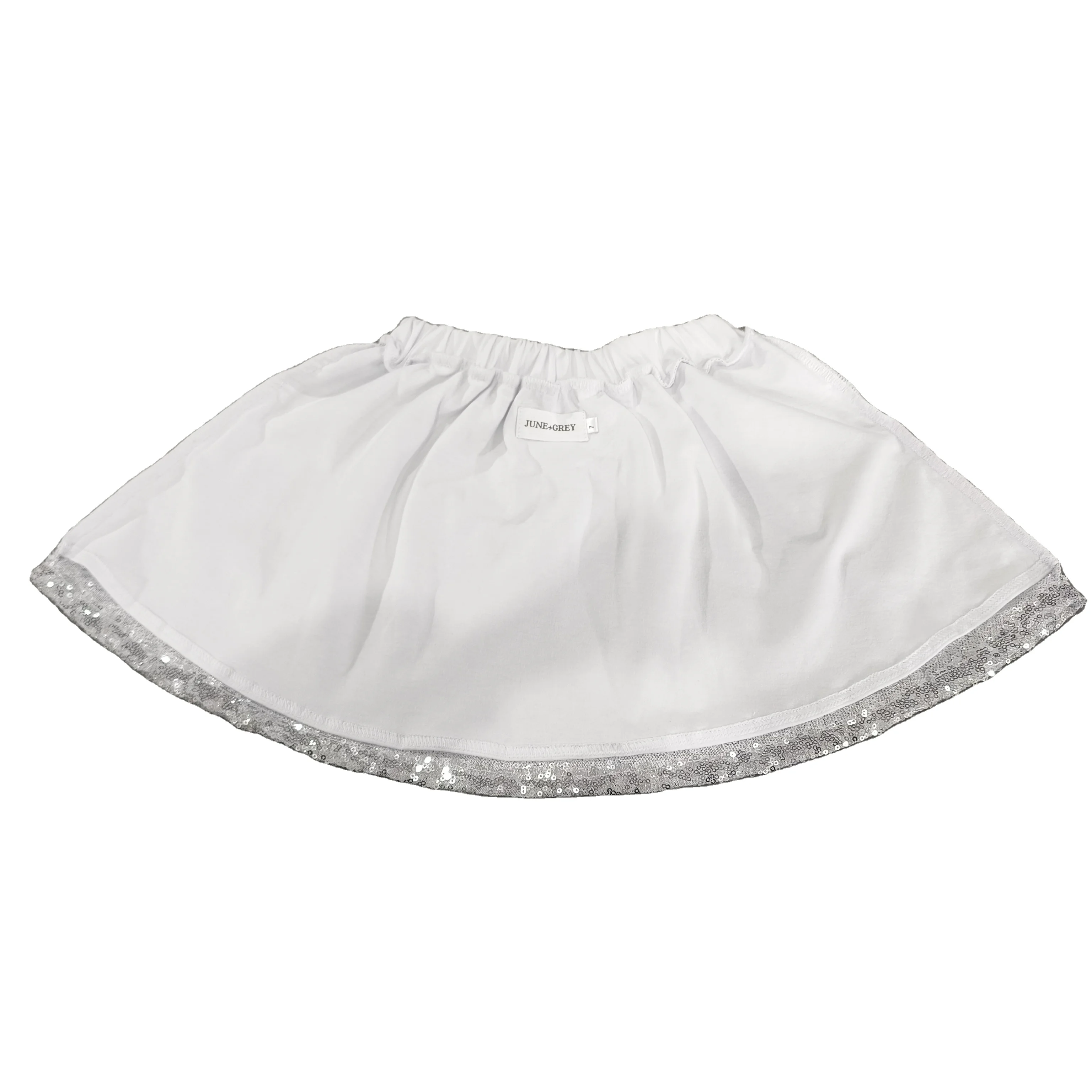 Custom Solid Gold Baby Girls Mini Skirt Toddler Infant Kids Fashion Skirt Knit Cotton Sequin Skirt