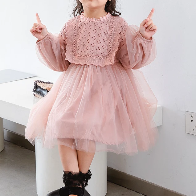 Spring ins hot sale sweet little girl tulle princess dress online store boutique toddler baby girl lace embroidered tutu dresses