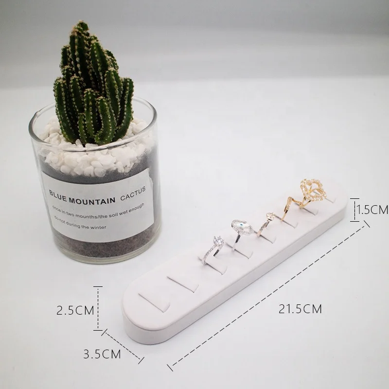 Wholesale White Jewelry Stand Set Necklace Earring Ring White PU Leather Display