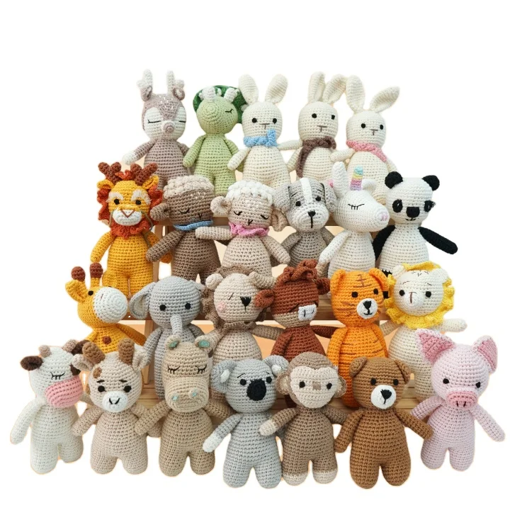 New Forest Safari Hand Made Diy Amigurumi Keychain Plush Custom Bebek Stuffed Bear Rabbit Baby Crochet Animal Knit Toy