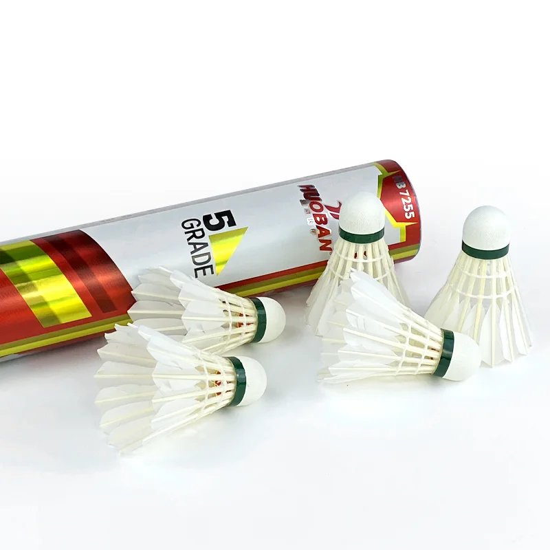 Wholesale badminton ball one dozen best quality shuttlecock goose feather for sport