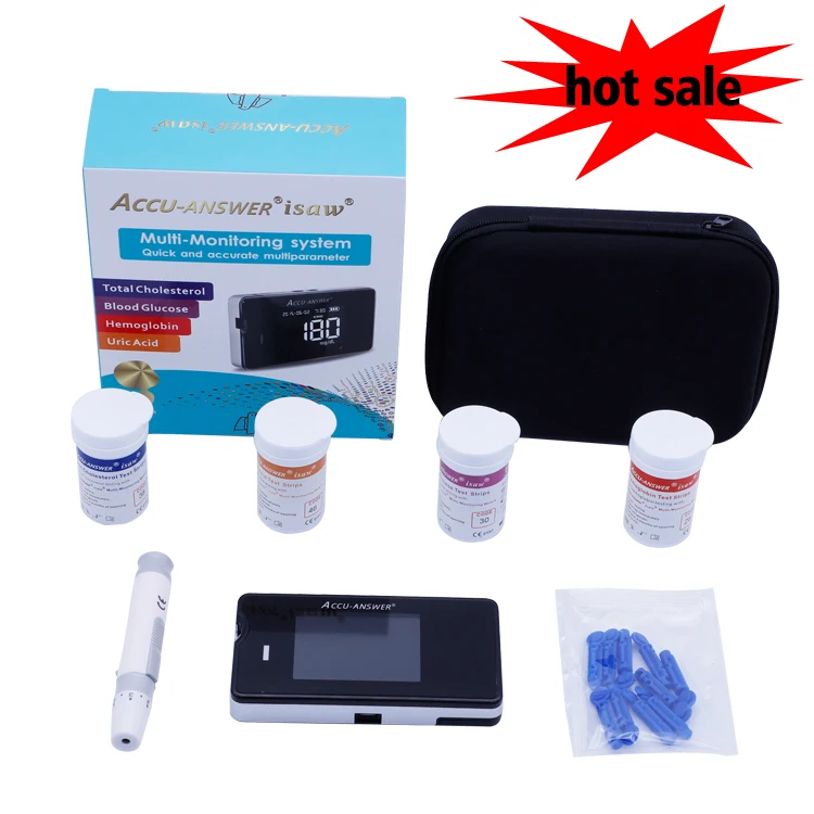 Hemoglobin meter blood testing equipment glucose cholesterol meter with strips