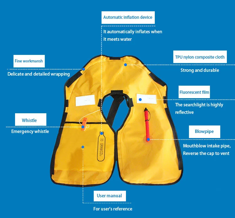 Inflatable Adult Small Dog Co2 Cartridge Ccs Certificate Rescue 150n Marine Pets Orange Costume Seahorse Life Jacket