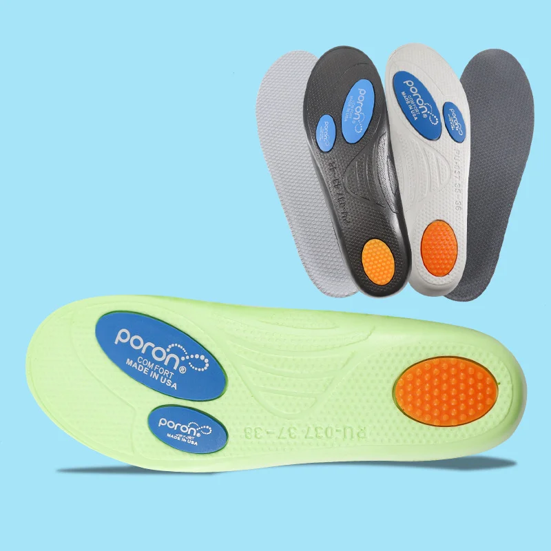 Poron Shock-absorbing Comfortable Sweat-absorbing Non-slip Sports Running Insoles Comfortable 35-46 Yards Can Be Cut Insoles