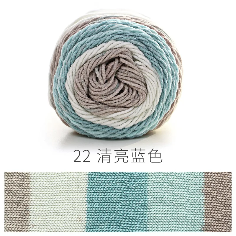 Hand Knitting Colorful Rainbow Baby Cotton Blended Yarn