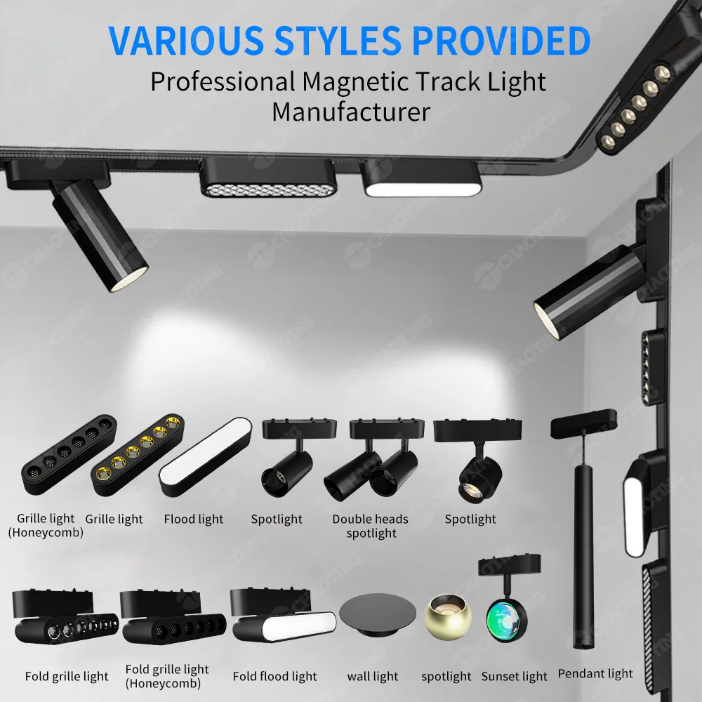 LED Linear Magnet Tracking Light 0-10V Dali Tuya CCT Dimmable Magnetic Led Track Light Metal DC24V 48V Spotlight Magnetic System