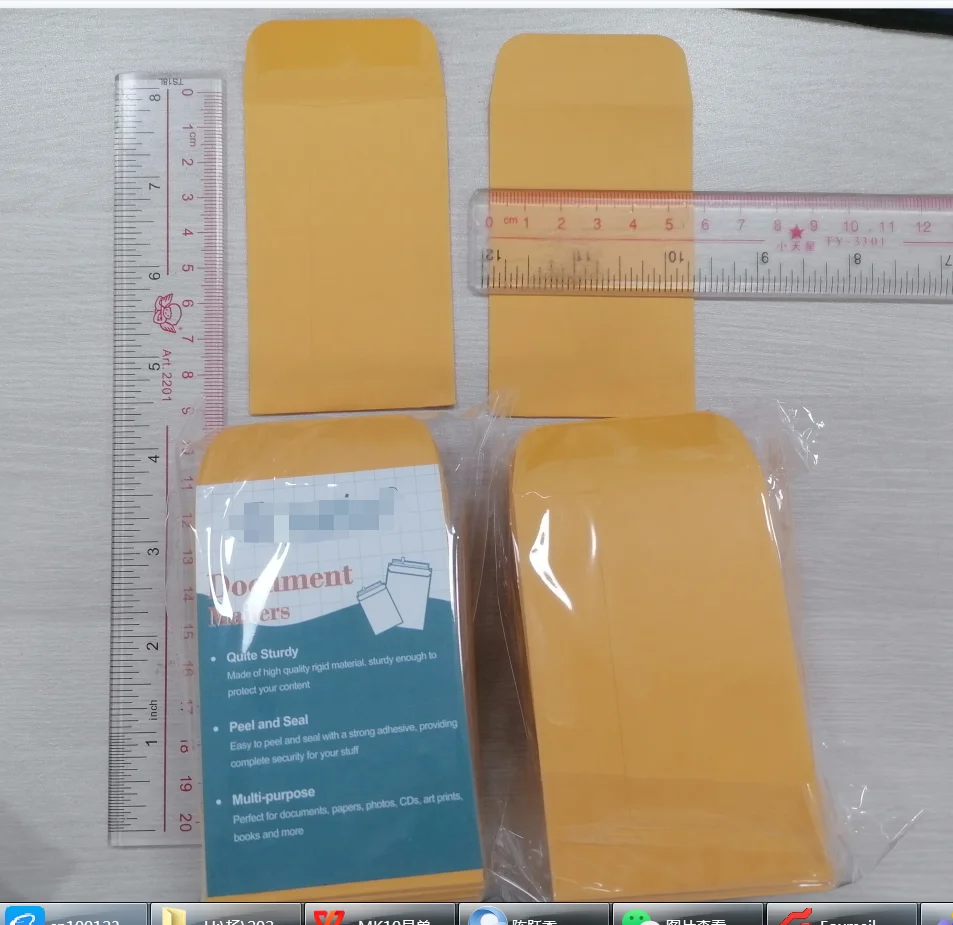 2.25 x 3.5 inch Customized Shape Gold kraft Coin paper envelope High Quality Paper Mini Seed Envelope