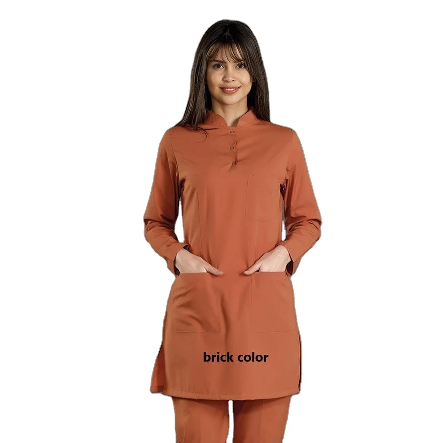 Wholesale spa uniforms fashion scrub top beauty tunics spa and salon uniforms maid uniform