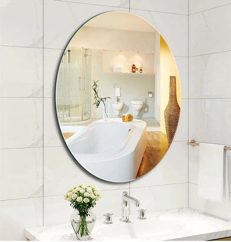custom home decor modern Simple frameless makeup mirror oval round mounted mirror for bathroom living room miroir spiegel espejo