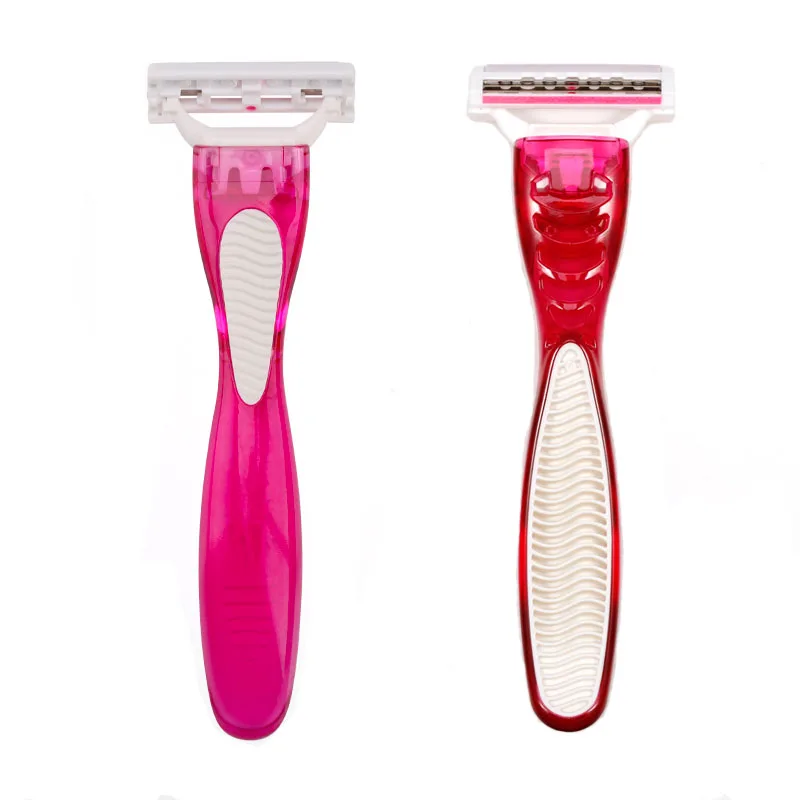 High Quality Female Plastic Handle Disposable Body Shaver 3 Blade Disposable Razor for Woman Replacement Size with Another Size