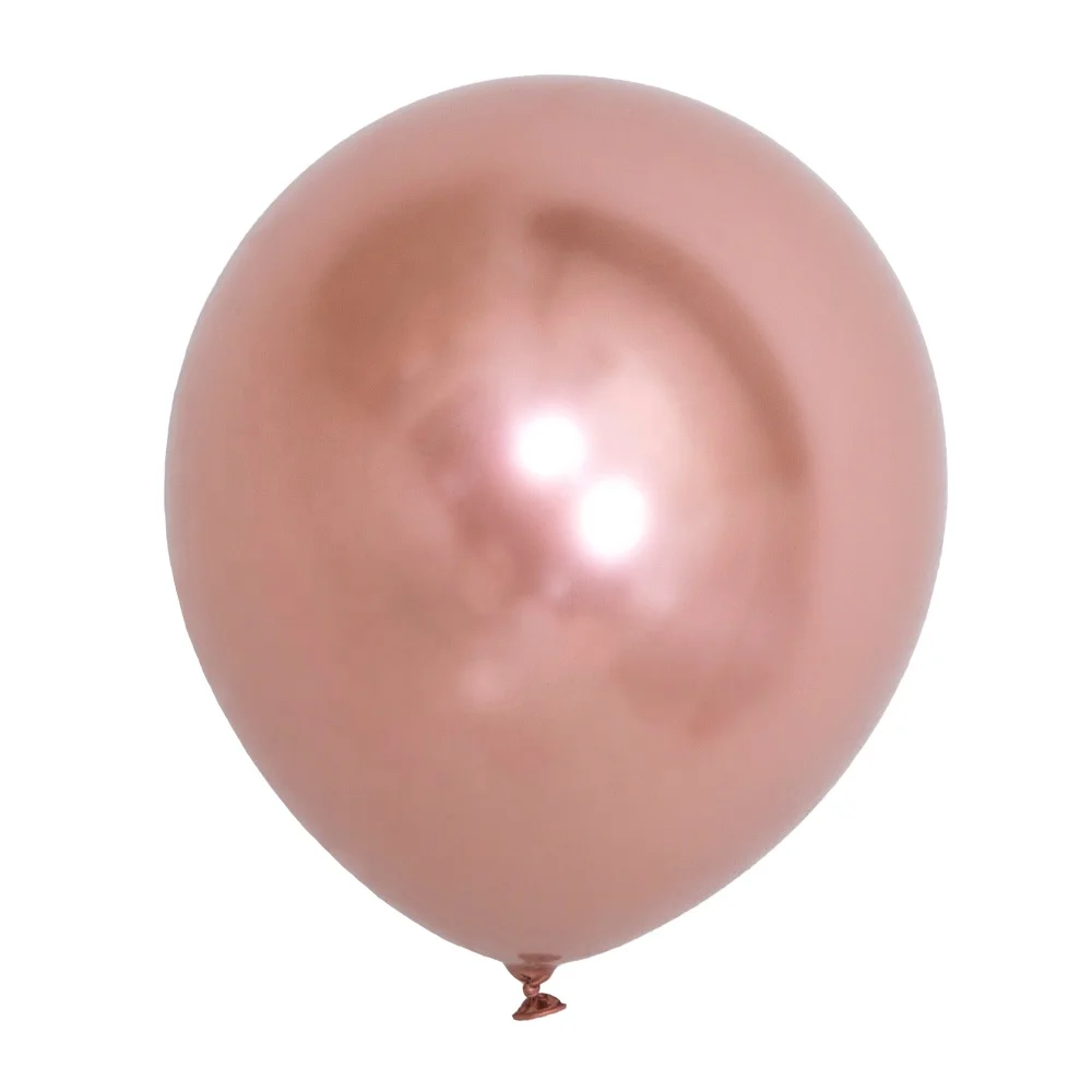 High Quality 50 pcs / bag 12inch 3.2g Metal Rose Gold Chrome Color Ballon Globos Balons Latex Metallic Balloon for Party