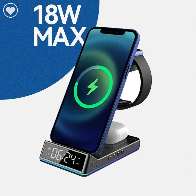 15W 3 in 1 Wireless Charger Fast Charging Folding  Wireless Charger Dock for Apple 12 Portable Foldable QI Charger