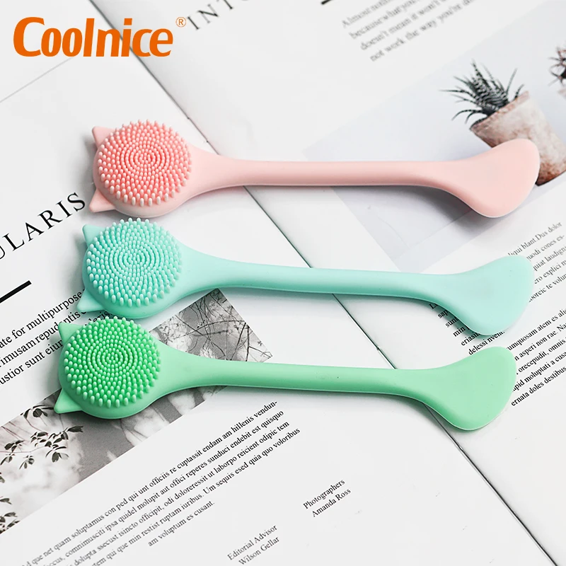 Silicone Mini Cosmetic Spatula With Nose Pore Brush Cleaner Remover