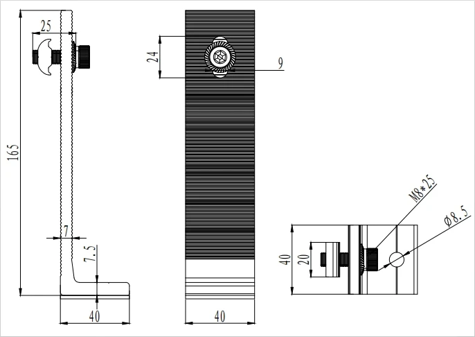 TouchPV Wholesale Solar Mounting System L Foot Bracket Solar Tin Roof Hanger Bolts with L feet
