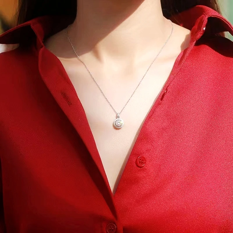 Высокое качество S925 стерлингового серебра Муассанит бриллиантовое ожерелье женские ювелирные изделия