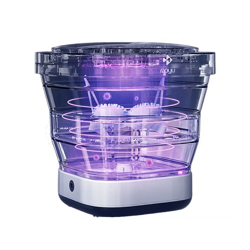 High RPM UV Sterilization Portable Clothes Socks Washer Mini Foldable Moyu Washing Machine F2 with Spin Dryer