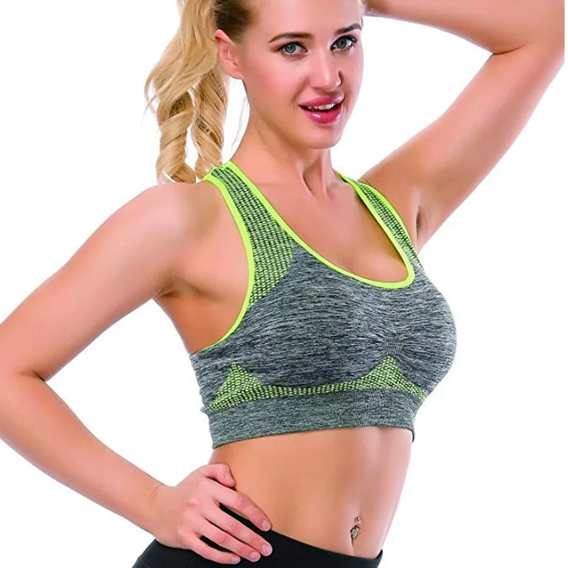 
Women Breathable Sexy Crop Top Padded Push Up Sport Bra Fitness Gym Yoga Top Bra 