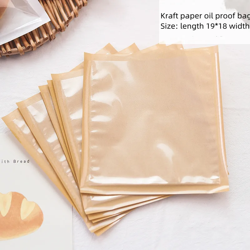 Bakery printing paper bag clear window takeaway donut toast bread snack packaging sandwich logo white brown kraft food paper bag