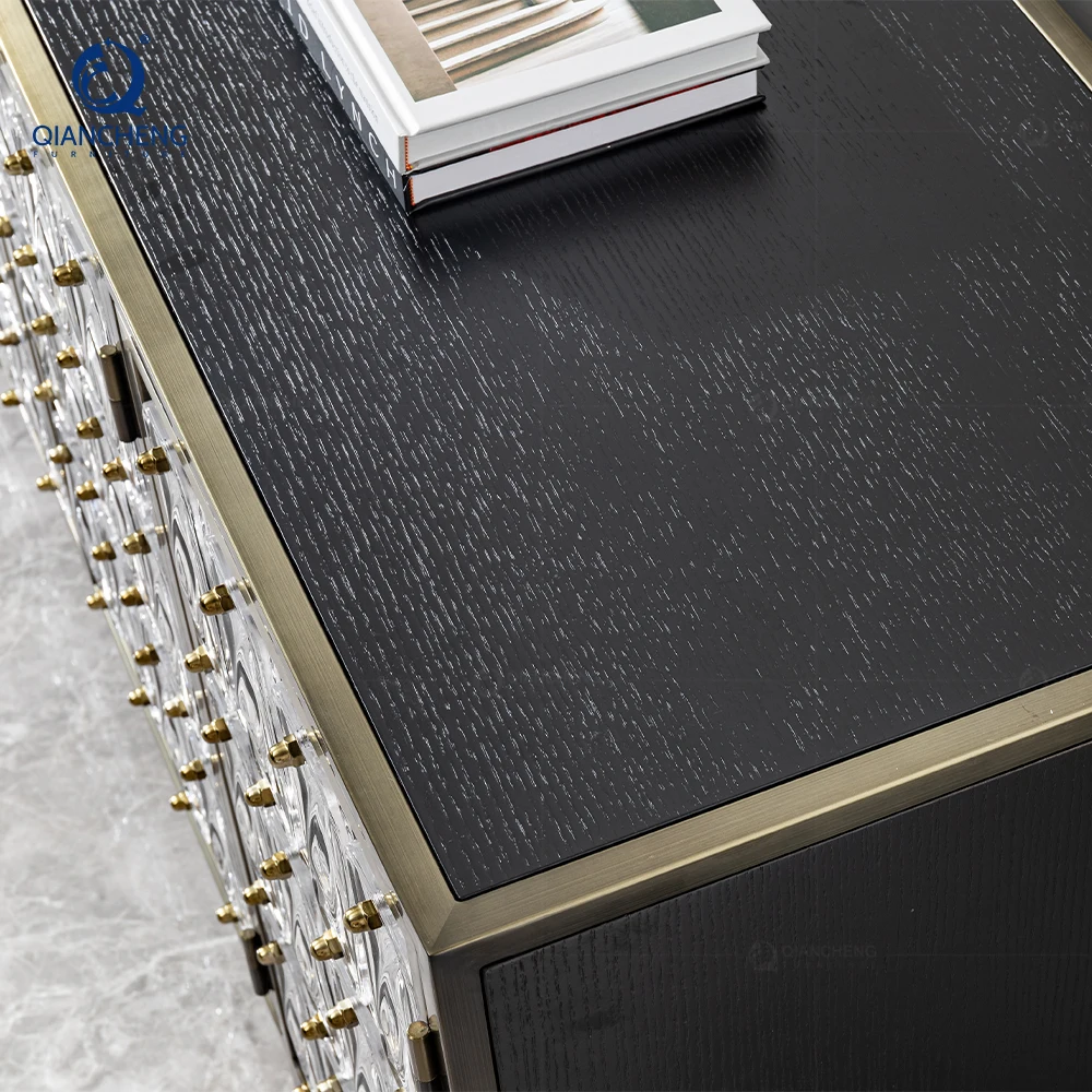 customization bedroom chest of drawers dining room furniture kitchen black solid wood cupboard buffet sideboard cabinet luxury